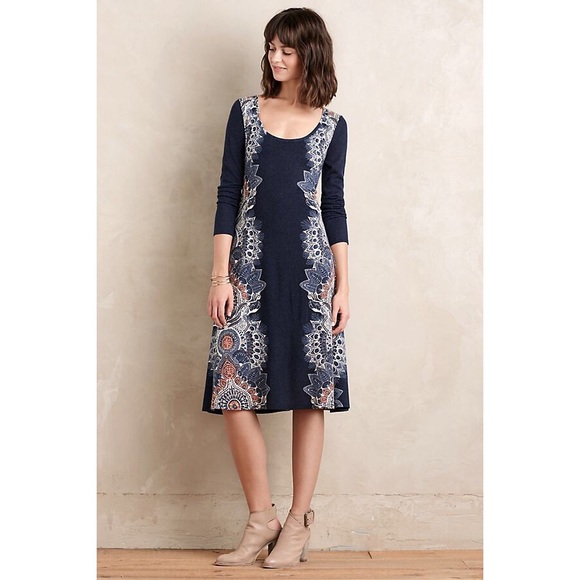 Anthropologie Dresses & Skirts - Anthropologie Maeve Eira Sweater Embroidered Dress